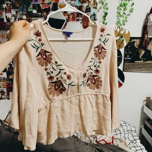 Baby pink floral blouse